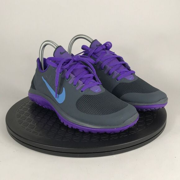 Nike FS Lite Run Gray/Purple Athletic Running Shoes 616684-008 Women’s Size 7 - Picture 3 of 11